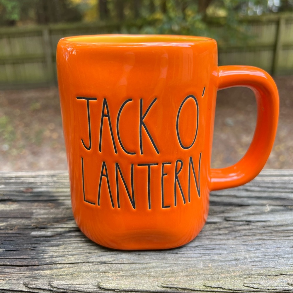 RAE DUNN Jack O’ Lantern Orange Ceramic Mug